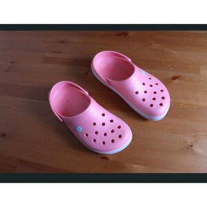 Crocs Clogs Pink Blue White Mens 7 Womens 9 Casual Shoes